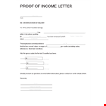 Income Verification Letter: Request Your Salary Proof from Employer this Month example document template 