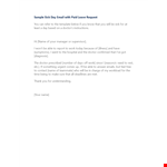 Notify Your Boss of Sick Leave with a Professional Email example document template 