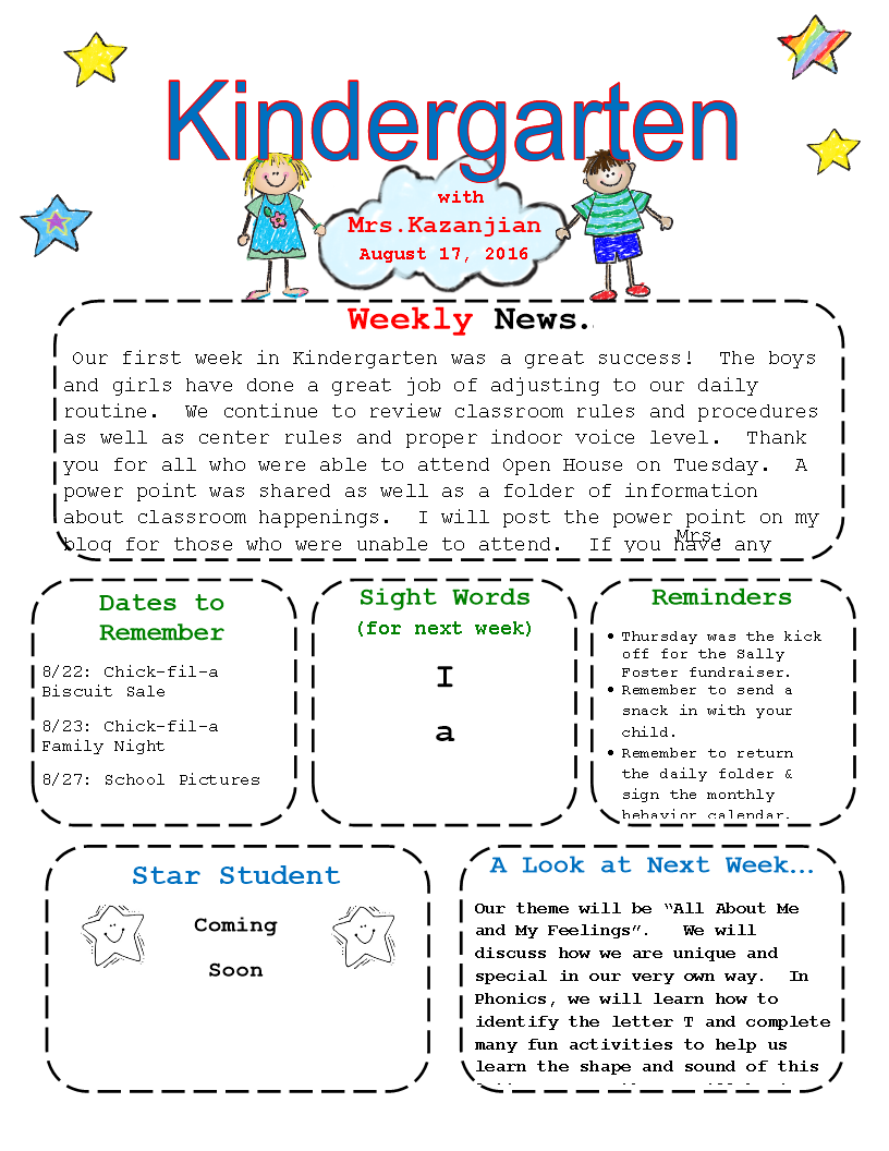 Preschool Newsletter Template for Engaging Communication | Weekly ...