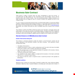 Sale Of Business Contract Template - Get a Legal Contract for Buying or Selling a Business example document template 