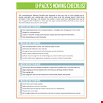 The Ultimate Moving Checklist for a Stress example document template