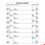 Free Weekly Schedule Template: Plan Your Week Effortlessly example document template