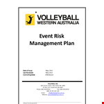 Event Risk Management Plan example document template 