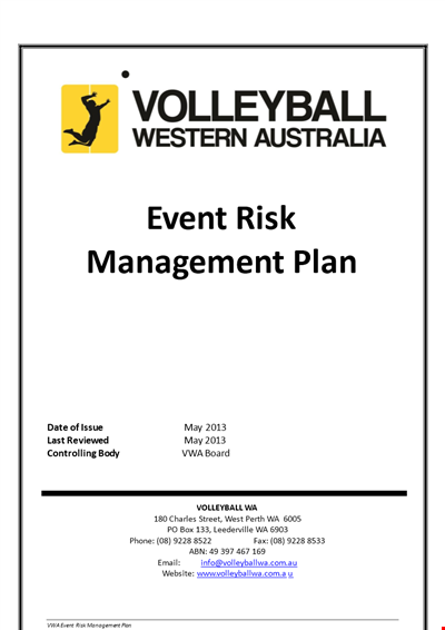 Event Risk Management Plan