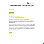 Cover letter for supermarket assistant example document template