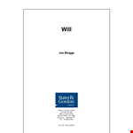 Create Your Estate Plan with Our Last Will and Testament Template | Executor & Beneficiary Support example document template 