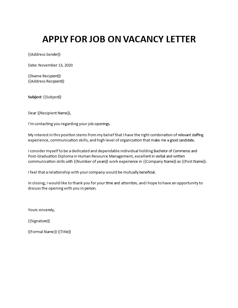 cover letter or employer