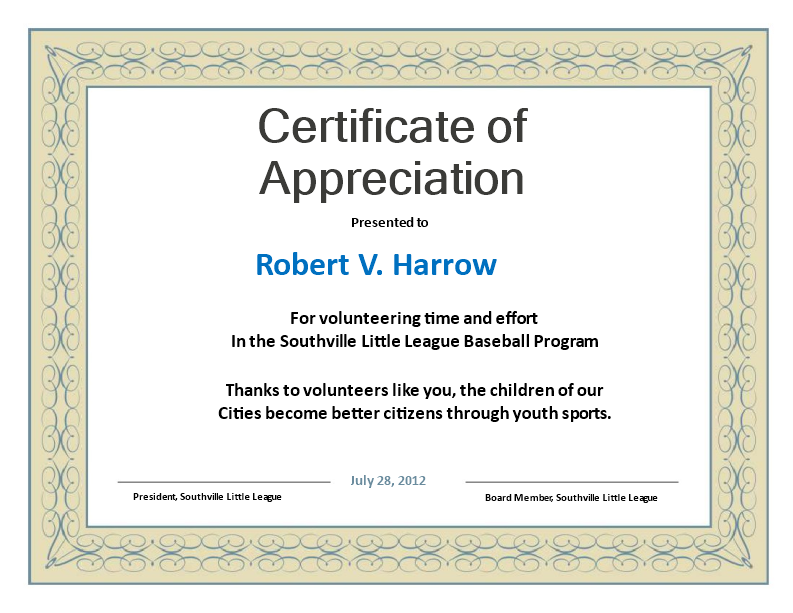 Certificate of Appreciation Template - Customize and Download