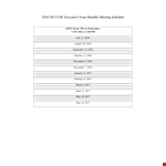 Executive Team Monthly Meeting Schedule example document template