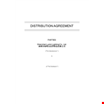 Distribution Agreement Template example document template