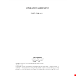 Download Separation Agreement Template - Easy to Use & Customizable example document template