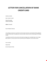 Credit Card Cancellation Letter