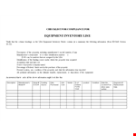 Free Equipment Inventory List Template - Manage and Track Your Property and Equipment Information example document template