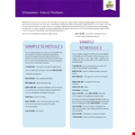 Homeschool Class Schedule Template for Children in Grader example document template