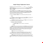 Sales Manager Contract Template - Efficiently Manage Sales with a Comprehensive Agreement example document template 