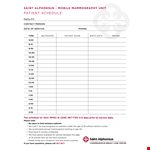 Free Patient Schedule Template example document template