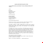 Meeting Appointment Letter Format for Physicians example document template