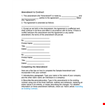 Contract Amendment Agreement - Edit or Add Amendments Easily example document template