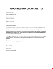 Application Letter For A Job Vacancy