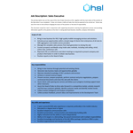 Sales Executive Job Description | Sales Services | Mobile example document template