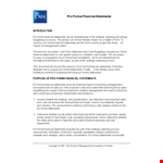 Pro Forma Statement Template example document template