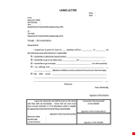 Leave Request Letter Template - Easily Customize and Submit Your Leave Application example document template