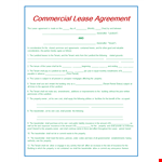 Commercial Lease Agreement Template - Create a Professional Agreement example document template