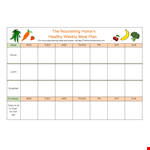 Create a Healthy Weekly Meal Plan with Our Easy-to-Use Template example document template