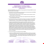 Independent Contractor Non Compete Agreement Template example document template