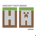 Minecraft Birthday Banner - Buy Customizable Party Decorations example document template