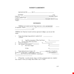 Payment & Lease Agreement Template for Landlords and Tenants example document template