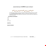 Contract Sales Agreement Template example document template
