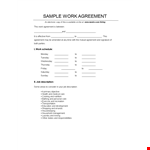 Contract Work Agreement Template example document template