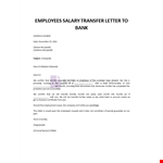 Salary Transfer Letter example document template