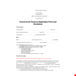 Commercial Tenant Application Form example document template