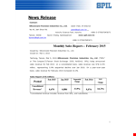 Monthly Retail Sales Report Template example document template