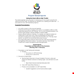 Sample Program Agenda example document template