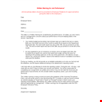 Warning Letter Of Unsatisfactory Job Performance Tzzgpie example document template 