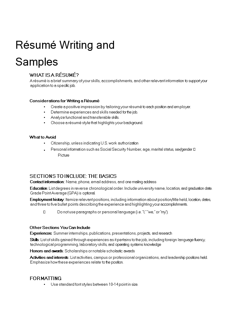 modified chronological resume
