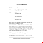 Consignment Agreement example document template 