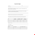 Project Planning Template - Easy to Use for Treasurers example document template