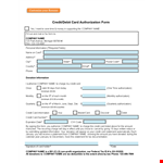 Get a Secure Credit Card Authorization Form Template for Your Company example document template