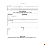 Effective Lesson Planning Template for Students example document template