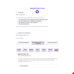 Effective Marketing Plan Template | Define Target, Market & Objectives example document template