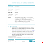 Payment Advice example document template 