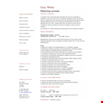 Digital Marketing Assistant Resume example document template 