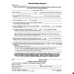 Paternity Witness Statement | Legal Form Template | Affidavit | Notarized example document template