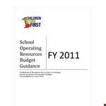 School Operating Budget Template - Easy-to-use School Budget Worksheet example document template