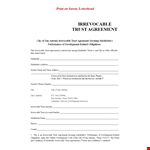 Trust Agreement & Irrevocable Trust | Trustees for Subdivider example document template