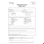 Employee Warning Notice - Ensure Compliance and Productivity example document template 